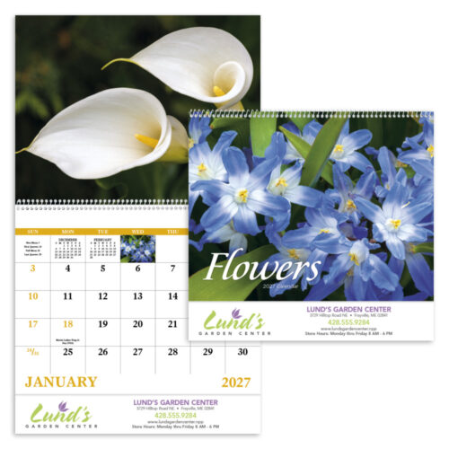 Flowers 13 Month Spiral Calendar