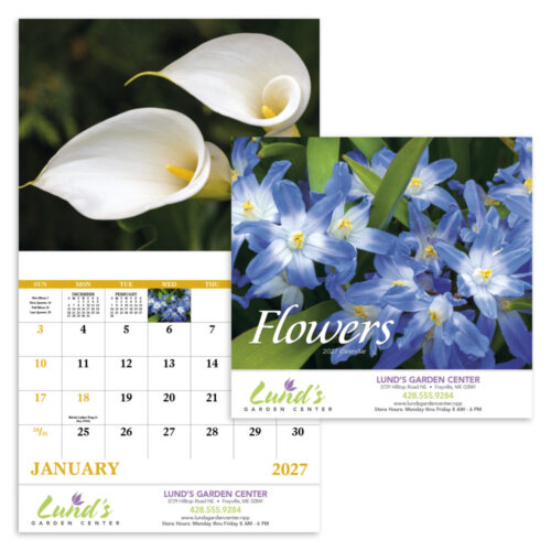 Flowers 13 Month Stapled Calendar