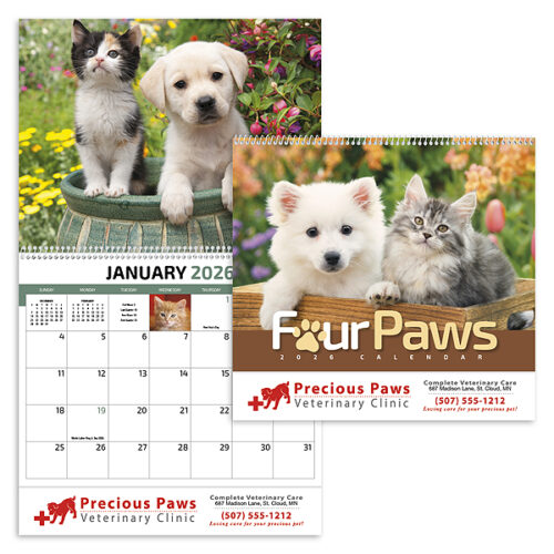 Four Paws Spiral Appointment Calendar