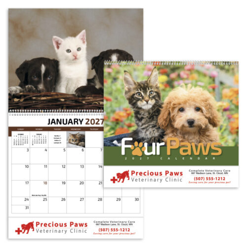 Four Paws Spiral Appointment Calendar