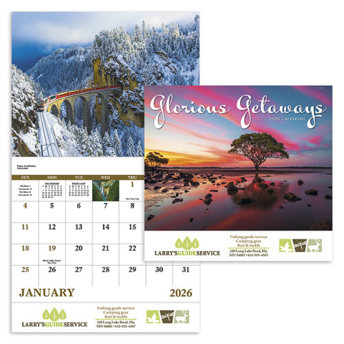Glorious Getaways 13 Month Stapled Calendar