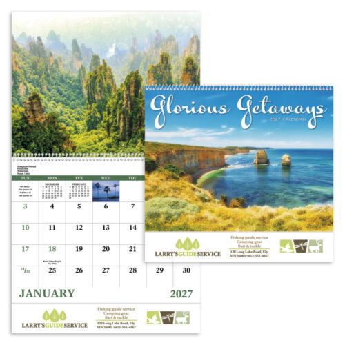 Glorious Getaways 13 Month Spiral Calendar