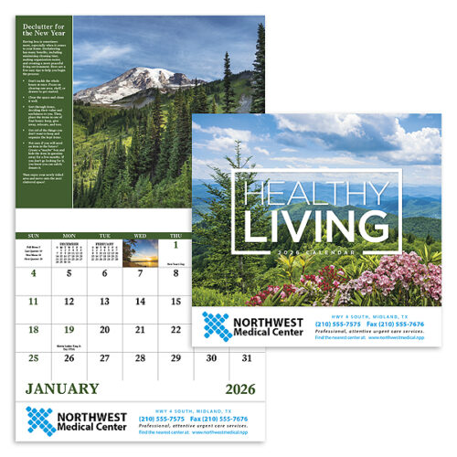 Healthy Living 13 Month Stapled Calendar