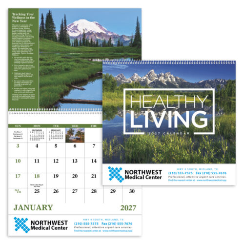 Healthy Living 13 Month Spiral Calendar