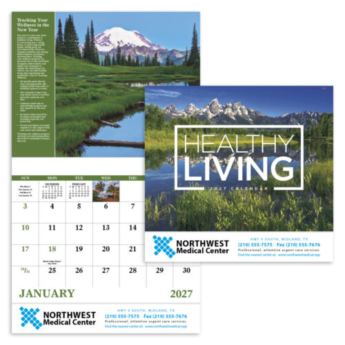 Healthy Living 13 Month Stapled Calendar