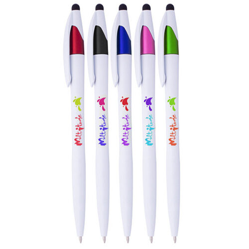 Isla White Twist Barrel Stylus Pens
