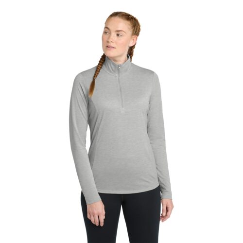 Sport-Tek Women's PosiCharge Tri-Blend Wicking 1/4-Zip Pullover Shirt