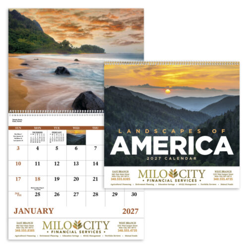 Landscapes of America 13 Month Spiral Calendar