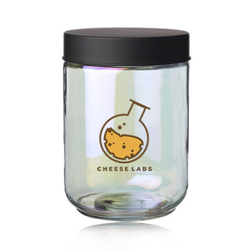 Luminous 33 oz. Iridescent Glass Storage Jars