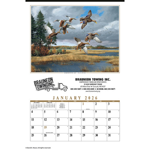 Maass Wildfowl Executive Large Wall Calendar