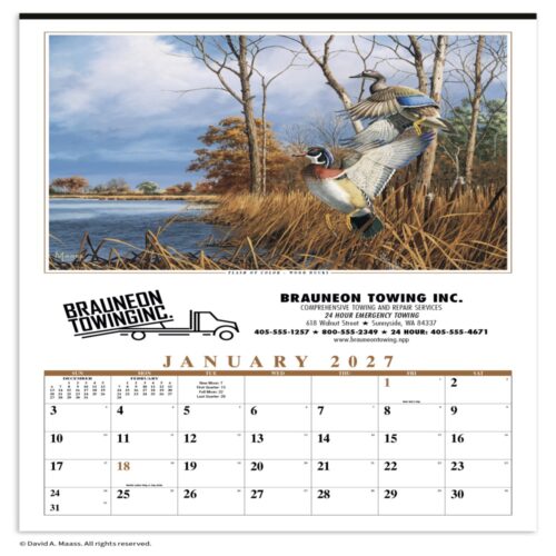 Maass Wildfowl Executive Large Wall Calendar