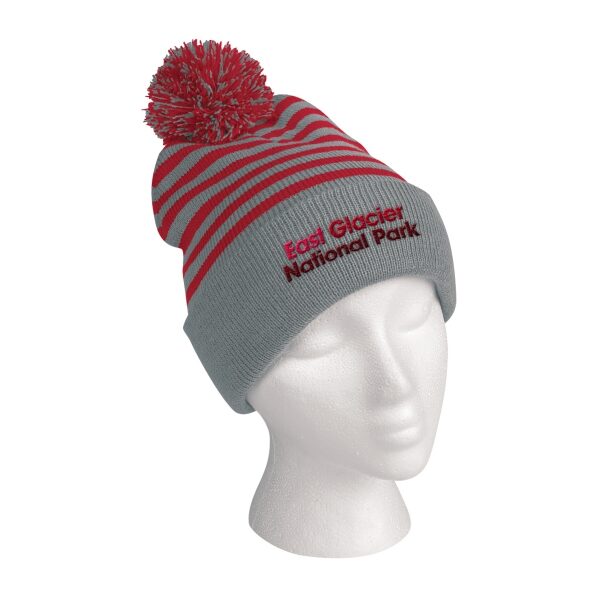 Polar Stripe Pom Beanie With Cuff