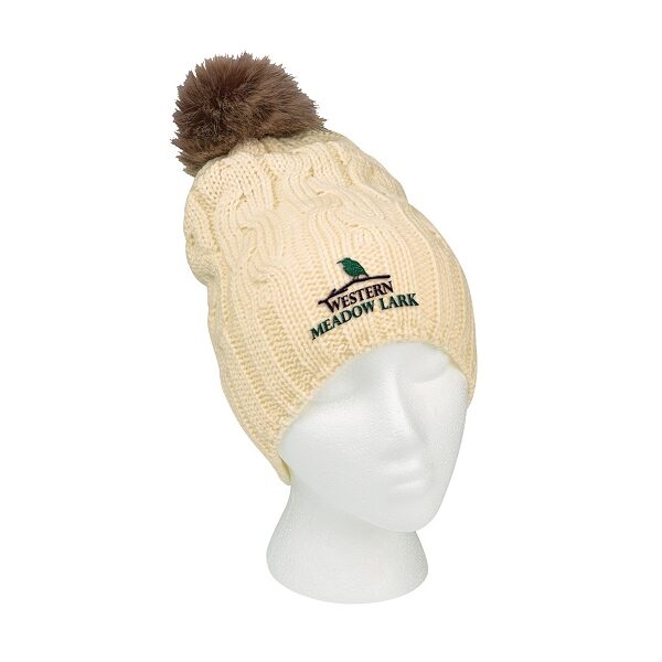 Cable Knit Pom Beanie