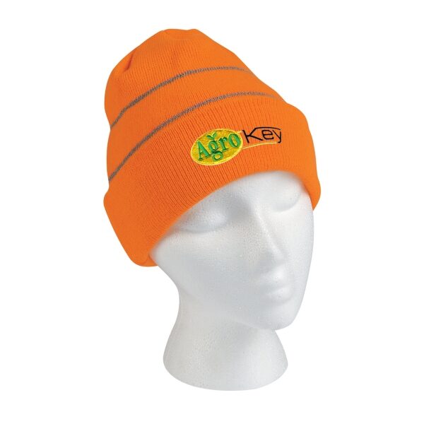 Safety Knit Cuff Beanie With Reflective Stripes