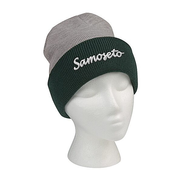 Two-Tone Knit Beanie With Cuff