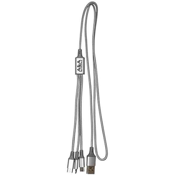 Metallic3in1CablewithTypeCUSB-Silver