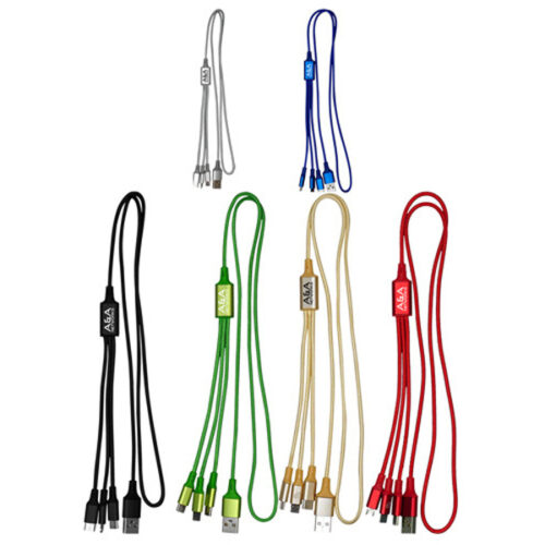 Metallic 3-in1 Cable with Type C USB