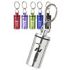 Metallic Aluminum Pill Bottle Keychains