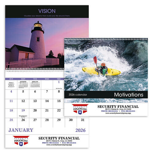 Motivations 13 Month Spiral Calendar