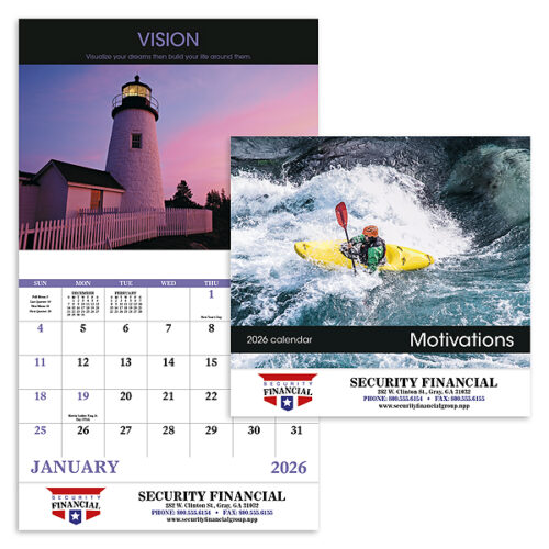 Motivations 13 Month Stapled Calendar