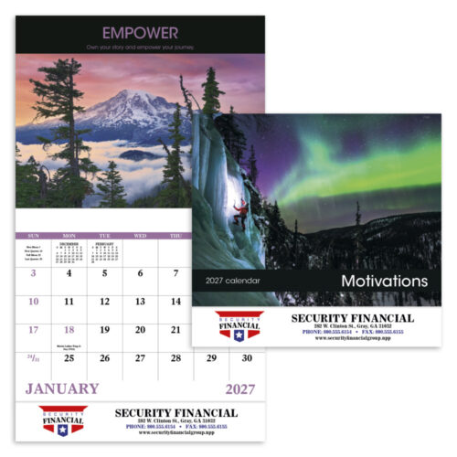 Motivations 13 Month Stapled Calendar
