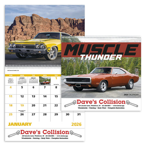 Muscle Thunder 13 Month Spiral Calendar