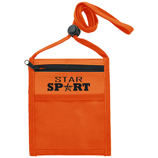 NylonPouchwithFrontZipperPocket-Orange