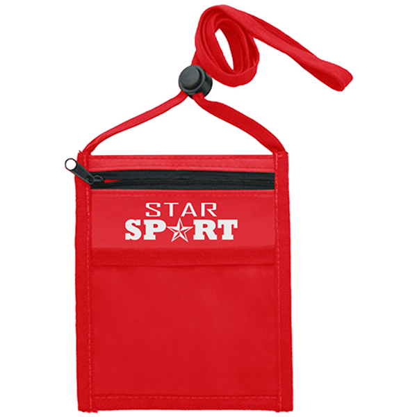 NylonPouchwithFrontZipperPocket-Red