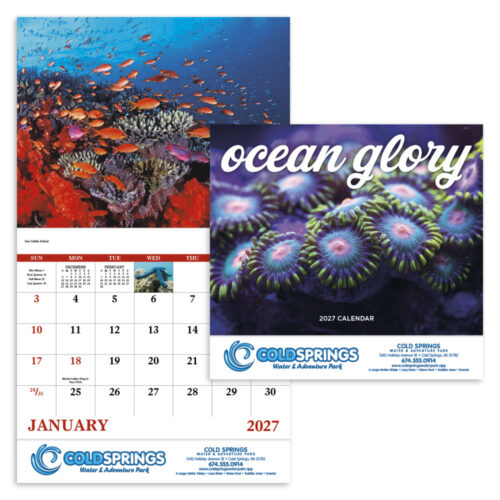 Ocean Glory 13 Month Stapled Calendar
