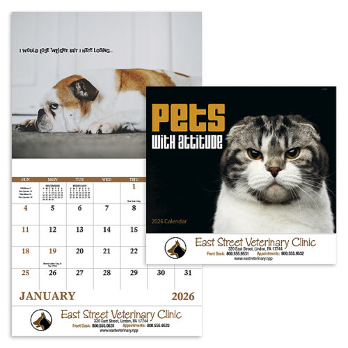 Pets with Attitude 13 Month Stapled Calendar