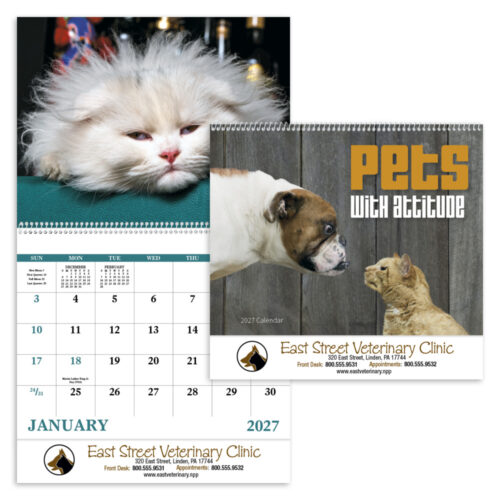 Pets with Attitude 13 Month Spiral Calendar