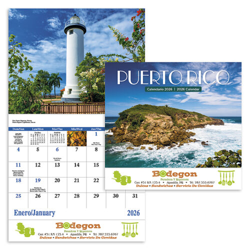 Puerto Rico 13 Month Stapled Calendar