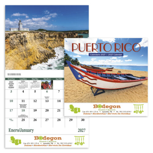 Puerto Rico 13 Month Stapled Calendar