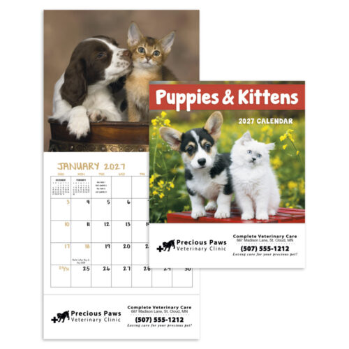 Puppies & Kittens 12 Month Mini Calendar