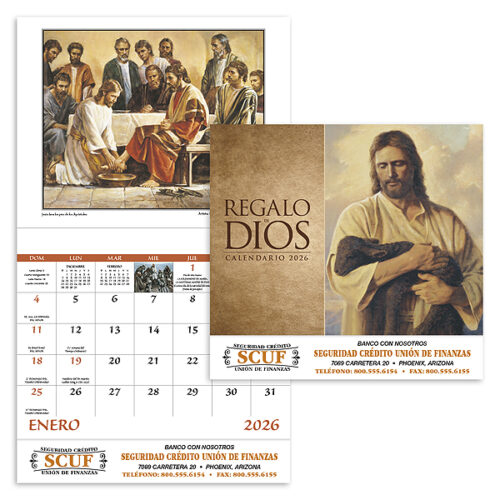 Regalo de Dios 13 Month Stapled Calendar