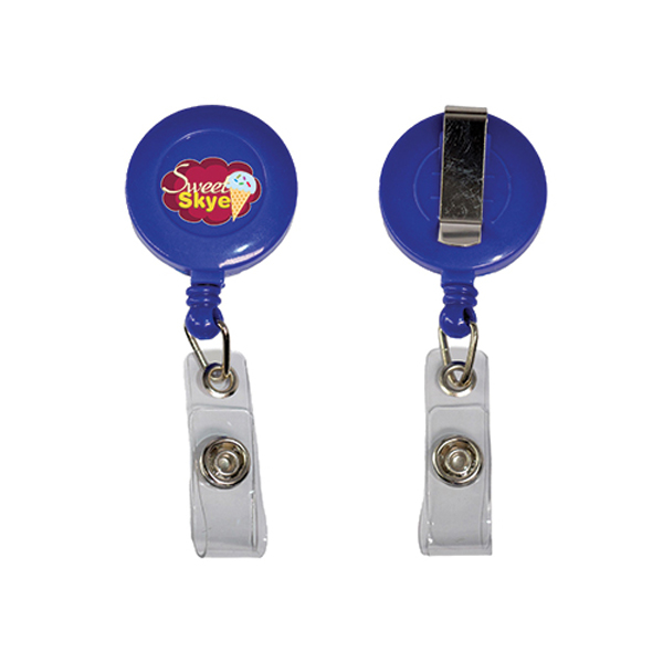 RetractableBadgeReelHolderwithBeltClip-Blue