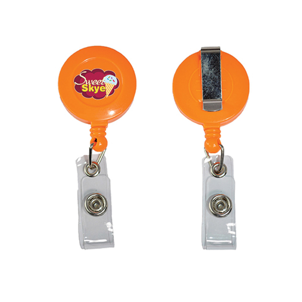 RetractableBadgeReelHolderwithBeltClip-Orange