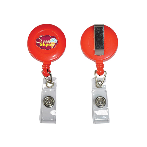 RetractableBadgeReelHolderwithBeltClip-Red
