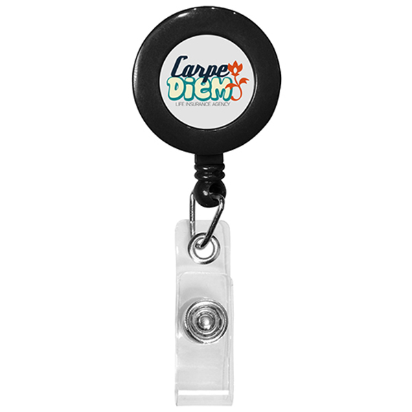 RetractableBadgeReelwithRotatingBullDogClip-Black