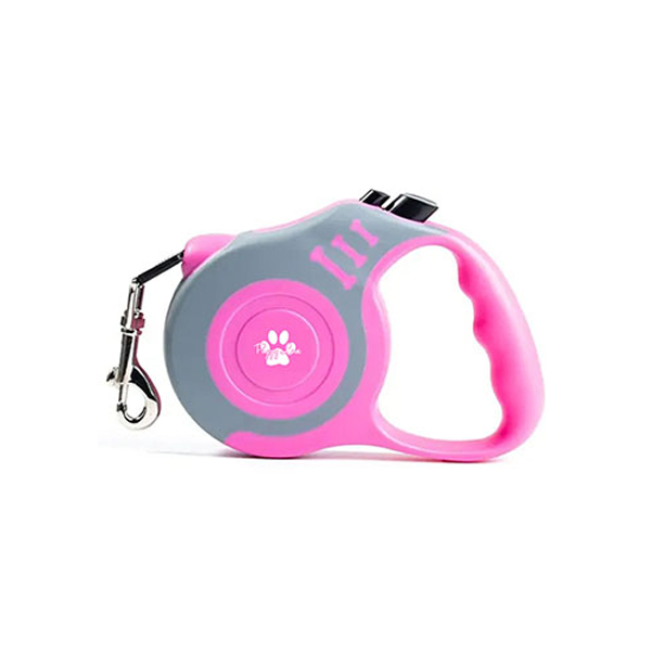 RetractableDogLeashAutoTractorTape-Pink