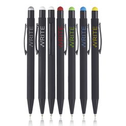 Rubberized Color Pop Pens with Stylus