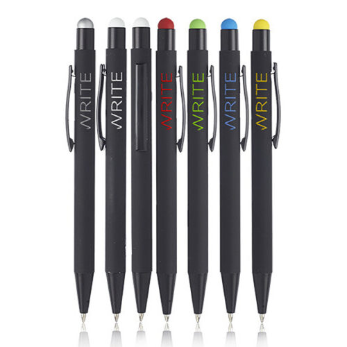 Rubberized Color Pop Pens with Stylus