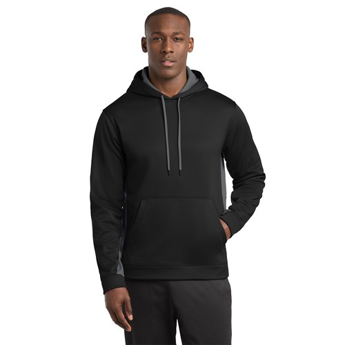 Sport-Tek Sport-Wick Fleece Colorblock Hooded Pullover
