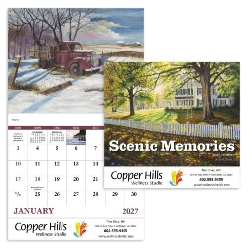 Scenic Memories 13 Month Stapled Calendar