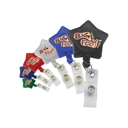 Star Shaped Retractable Badge Reel with Belt Clip