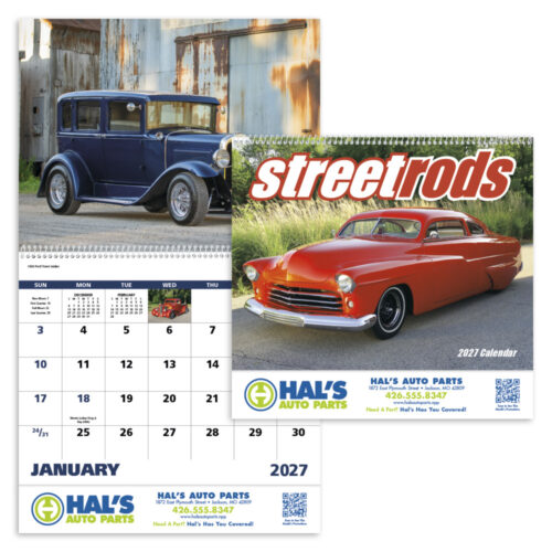 Street Rods 13 Month Spiral Calendar