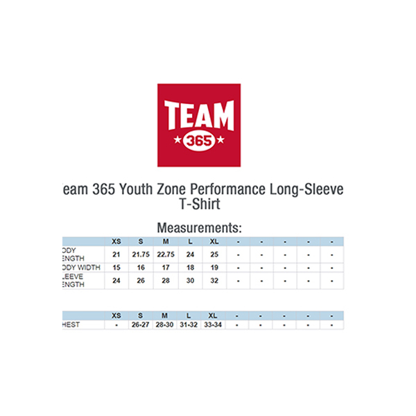 Team365YouthZonePerformanceLongSleeveShirts-Size