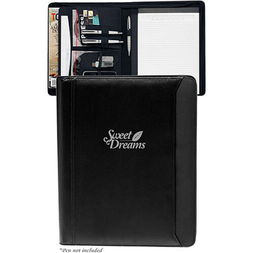 Textured Accent Zippered Portfolios