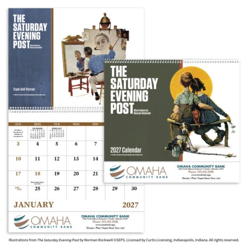 The Norman Rockwell Saturday Evening Post 13 Month Spiral Calendar