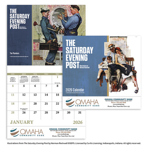 The Norman Rockwell Saturday Evening Post 13 Month Stapled Calendar